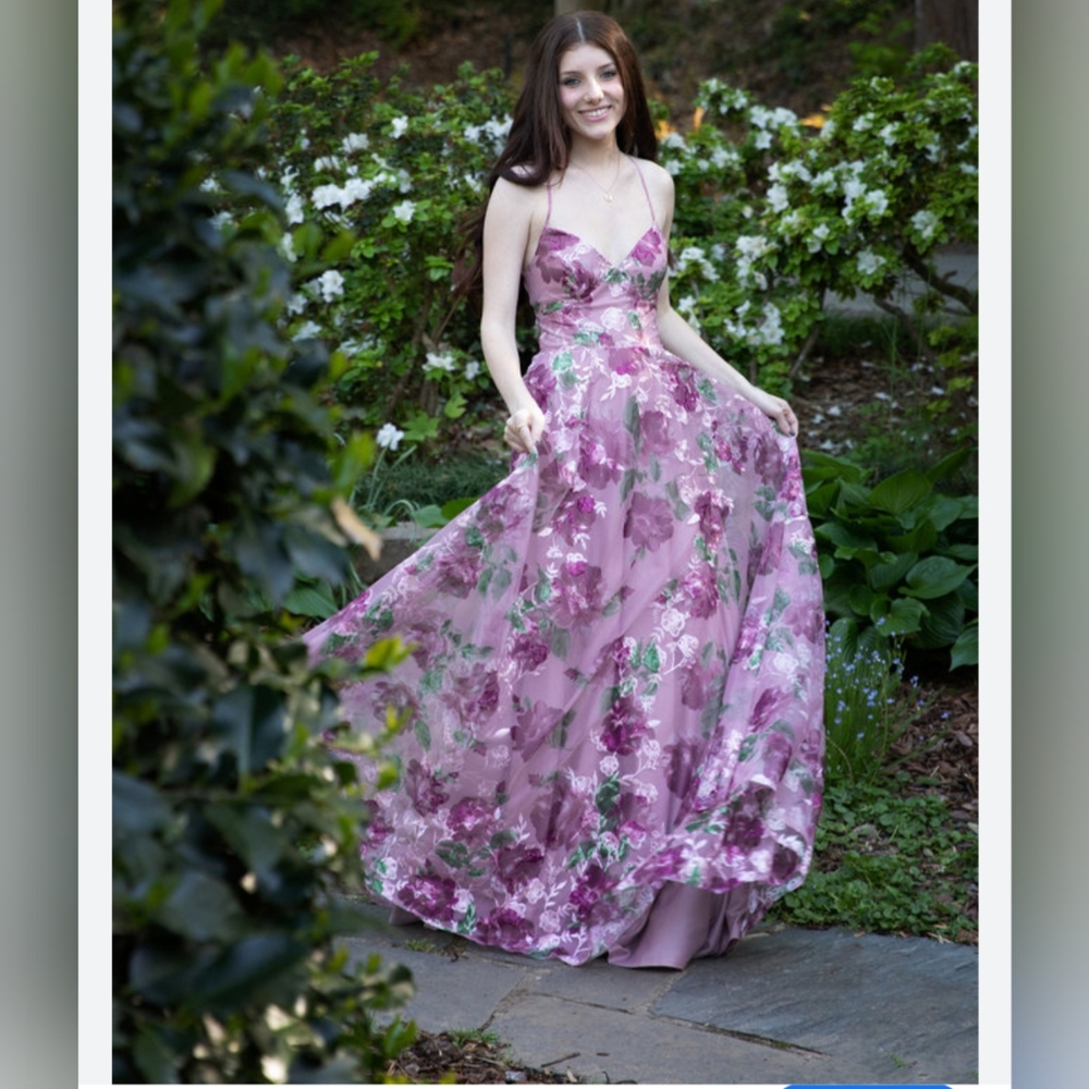 say yes to the prom dress Women's Pink Zippered Lined Lace Up Size 7